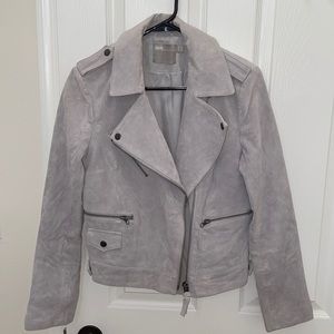ASOS Gray Suede Biker Jacket
